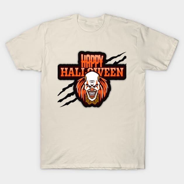 Happy Halloween Evil Clown T-Shirt by Joco Studio
